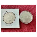 (2) 1982 Washington Commemorative Silver Half Dollars - Uncirculated & Proof