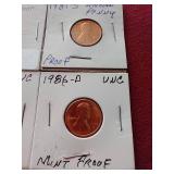 (8) Proof & Uncirculated Pennies