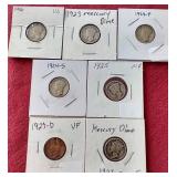 (7) Mercury Dimes