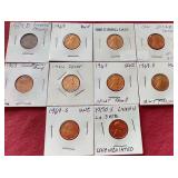 (10) Pennies - Mostly Uncirculated & Proof