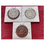 (3) Franklin Half Dollars