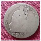 1854-O Arrows at Date Liberty Seated Half Dollar