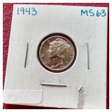 Uncirculated 1943 Mercury Dime