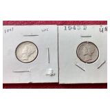 (2) Uncirculated 1943 Mercury Dimes