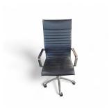 black vinyl/ leatherette high-back office chair