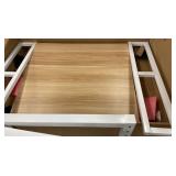 Tall Table - White Metal Frame with Wood Top