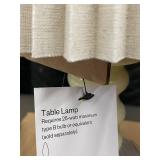 Table Lamp Pair - Cream Ceramic Base, Pleated Beige Shade, 25W Type B Bulb (Sold Separately)