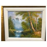 M. Scott Framed Oil Painting Tranquility 13x14.75 Landscape