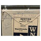 VTG 1969 Framed Oil Painting by E. Blout, New Orleans French Market Scene, 14x12