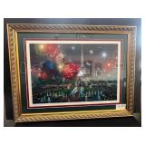 Alexander Chen Signed Eiffel Tower Lithograph Framed Art 26x33.5 Inches W/ COA & APPRAISAL