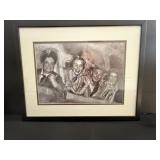 Hai Yan Signed Offset Lithograph The Honeymooners Framed Artwork 17x21.5 W COA