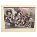 Hai Yan Signed Offset Lithograph The Honeymooners Framed Artwork 17x21.5 W COA