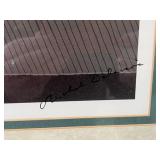 Framed Michel Delacroix Print, Signed, Sailboat Regatta Scene, 31x36 Inches