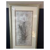 Framed Floral Watercolor Print by B.J. Zhang 35x21 Inches