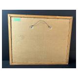 Framed Barbara Mock 1986 Print of Dolls and Flowers 17x22