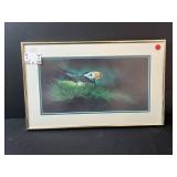 Annette Hartzell 1984 Puffin Framed Artwork 12.5x20