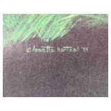 Annette Hartzell 1984 Puffin Framed Artwork 12.5x20