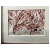 Signed Ayse Balci "Tree of Life" Distorted Mixed Media 5x7 Artwork in Frame