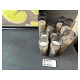 Framed Lily Pad Artwork, Modern Table Lamp, and Set of 8 LED Candles with Remote (untested)