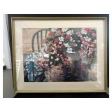 Framed Print by M. Basel Smith - Floral Basket Artwork 28x35 Inches