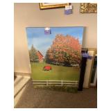 Signed 40x30 Barn and Horse Framed Canvas Photo Artwork by Byron 2016