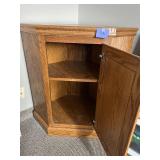 Oak Corner Cabinet with Shelves 36x25x25 Inches