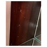 Glass Front Wood Display Cabinet with Mirrored Back and Adjustable Shelves, 54x66x12 in - no contents inc