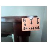 Glass Front Wood Display Cabinet with Mirrored Back and Adjustable Shelves, 54x66x12 in - no contents inc