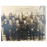 Lot of 2 Framed Art Pieces - 1906 League of American Municipalities Photo and Cat Drawing on back