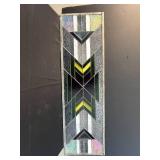 36 Inch Rectangular Geometric Stained Glass Panel