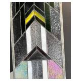 36 Inch Rectangular Geometric Stained Glass Panel