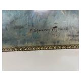 Large Framed Print by G. Sheridan Knowles, 33x45 Inches, Patriotic Children and Dog Scene