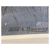 Framed John E. Bradley Print Early Birds 24x36 Art with Ducks