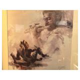 Lenore Beran Signed Limited Edition Collector Print Flutist Dream Framed 29.5x29