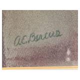 Framed Floral Pastel Artwork Signed by A.E. Barnes, 27x20 Inches