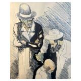 Framed Luther Jones Signed Artwork "Pecot" 30x25 inches