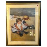 Framed Mary Cassatt Print Children Playing on the Beach 29x23 Inches