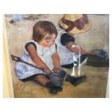 Framed Mary Cassatt Print Children Playing on the Beach 29x23 Inches