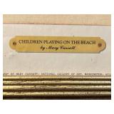 Framed Mary Cassatt Print Children Playing on the Beach 29x23 Inches