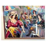 Limited Edition Kerman Serigraph Cafe Scene Framed Artwork 21.5x21.5