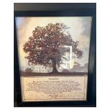 Framed Inspirational Artwork Living Life Poem with Tree Illustration