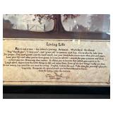 Framed Inspirational Artwork Living Life Poem with Tree Illustration