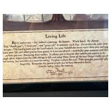 Framed Inspirational Artwork Living Life Poem with Tree Illustration