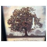 Framed Inspirational Artwork Living Life Poem with Tree Illustration