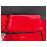 Set of Red Velvet Coin/Jewelry Display Trays and Inserts