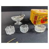 Vintage Salt Cellar Collection with Dan Patch Tin and Miniature Sterling Spoons