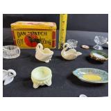 Vintage Salt Cellar Collection with Dan Patch Tin and Miniature Sterling Spoons