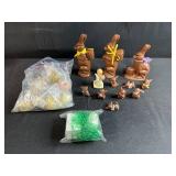 Easter Lot with Ceramic Bunnies, Figurines, and Decorative Eggs