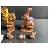 Easter Lot with Ceramic Bunnies, Figurines, and Decorative Eggs