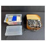 Collection of Vintage Playing Cards and Wooden Domino Set with Cases